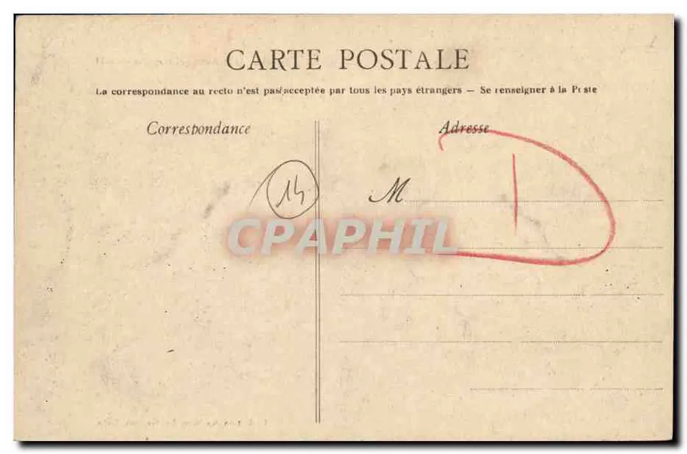 CAEN - Hotel de la Prefectura, terminado en 1849 - Colección de las Nuevas Galerías, Caen - Reverso
