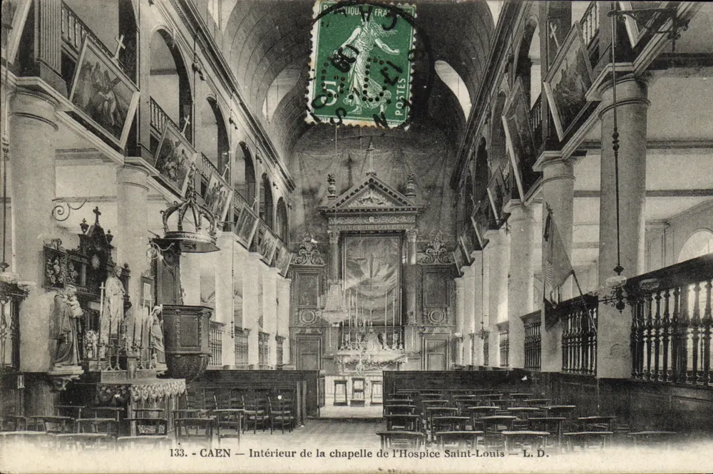 CAEN — Innenansicht der Kapelle des Hospizes Saint-Louis — L.D. — n°133 - Vorderseite