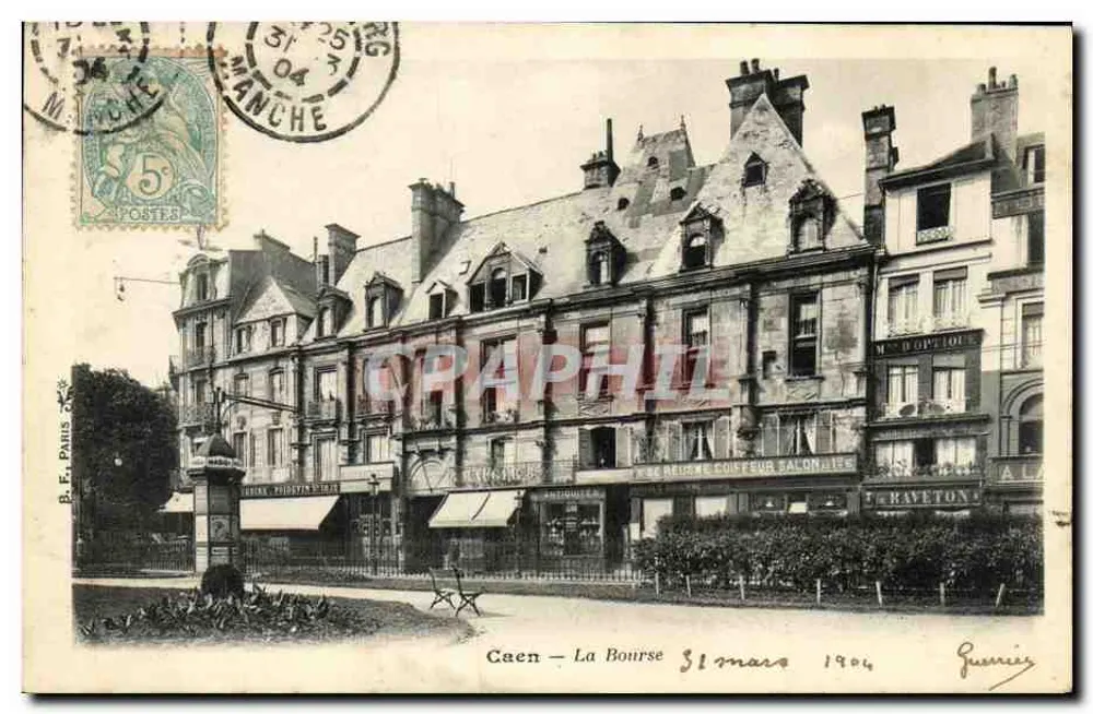 Caen — A Bourse — B. E. Paris, editor - Frente