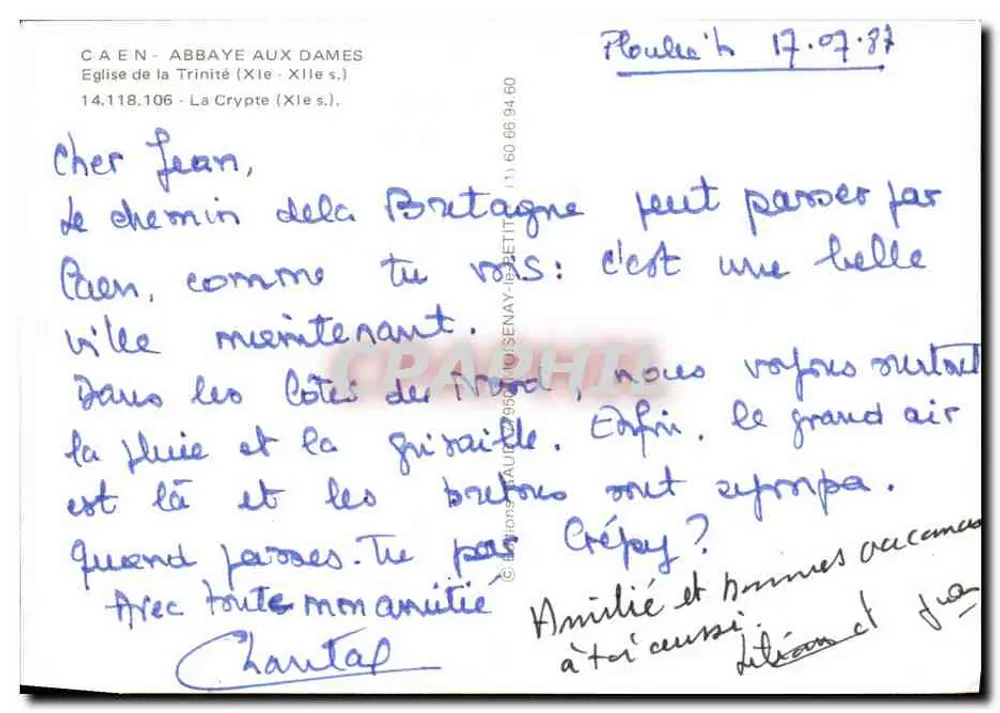 CAEN - ABBAYE AUX DAMES - Chiesa della Trinità (XII secolo) - La Cripta (XII secolo) - Verso