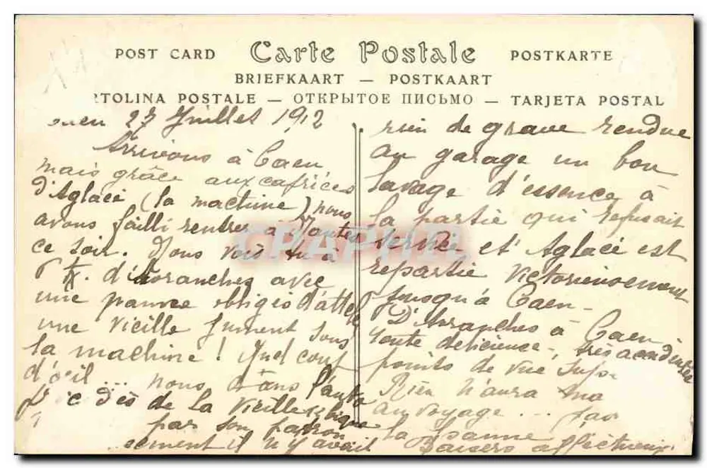 Caen — Die Kirche der Dreifaltigkeit, Abbaye aux Dames, Ansicht vom Hafen — ND Phot - Rückseite