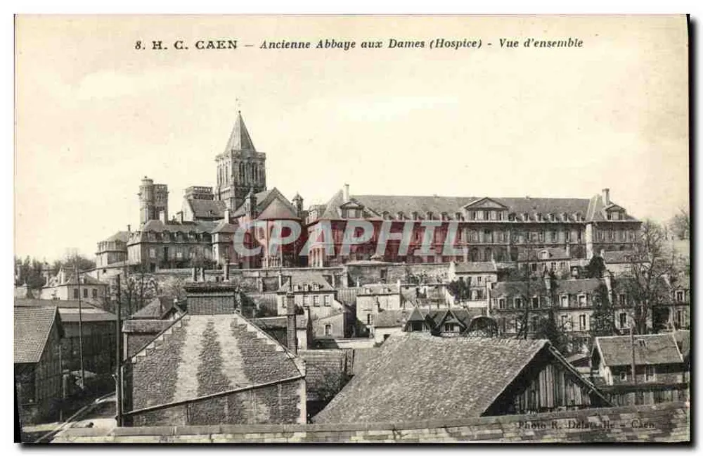 Caen — Antiga Abadia das Senhoras (Hospício) — Vista geral — Foto R. Delau, Caen - Frente