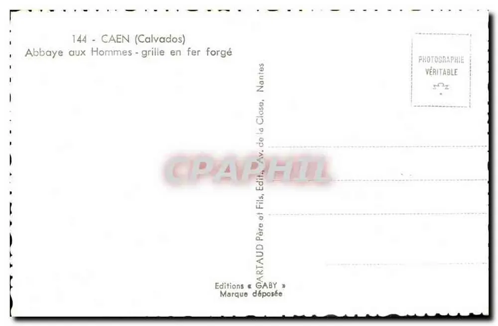 Abadia dos Homens - grade de ferro forjado — Abadia do Bec, Caen (Calvados) — Éditions Gaby - Verso