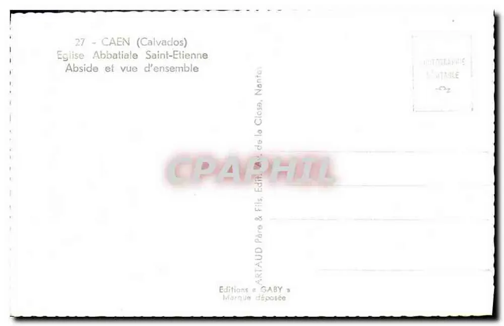 Caen (Calvados) — Igreja Abbatial Saint-Étienne — vista geral e abside — Éditions Gaby, Nantes - Verso