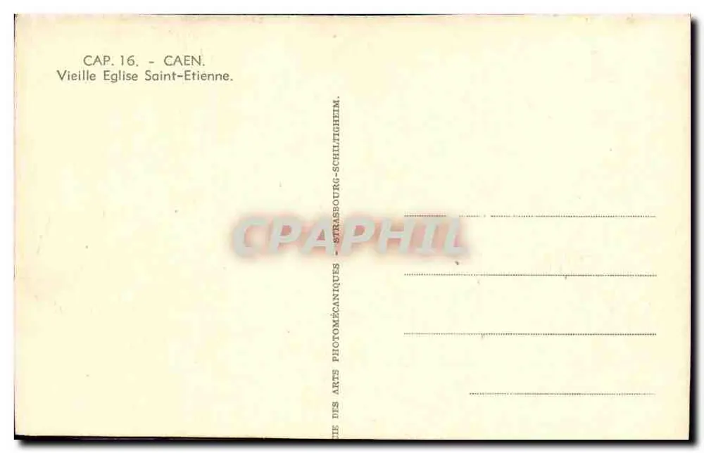 Igreja de São Etienne de Caen — Velha igreja — Editor: Arts Photographiques de Strasbourg-Schiltigheim - Verso