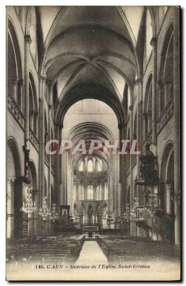 Caen — Interior da Igreja de São Etienne — Mahon-Docquet, Caen - Frente