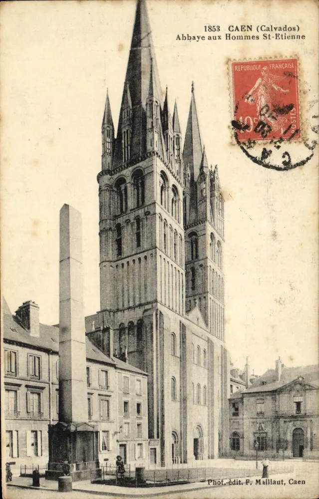 Abadia dos Homens São Etienne — Caen (Calvados) — Fot. Ed. P. Maillault, Caen - Frente