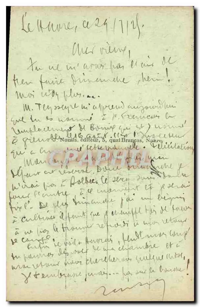 Caen — O Velho São Etienne — editor J. Nozais, n°131 - Verso