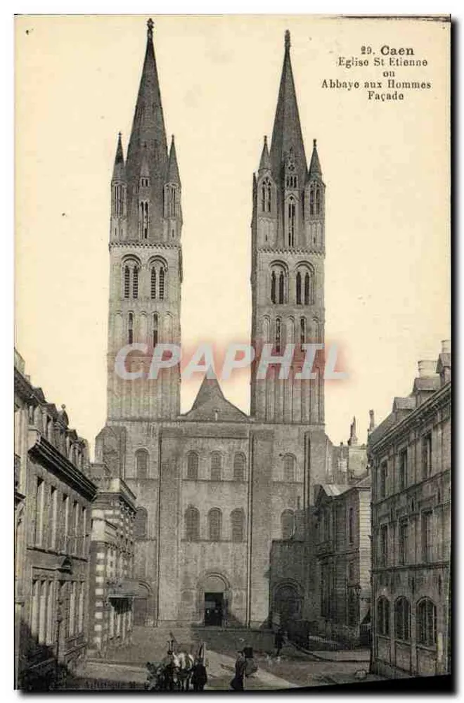 Caen — Kirche Saint-Étienne, Fassade — unbekannter Verlag, Nr. 29 - Vorderseite