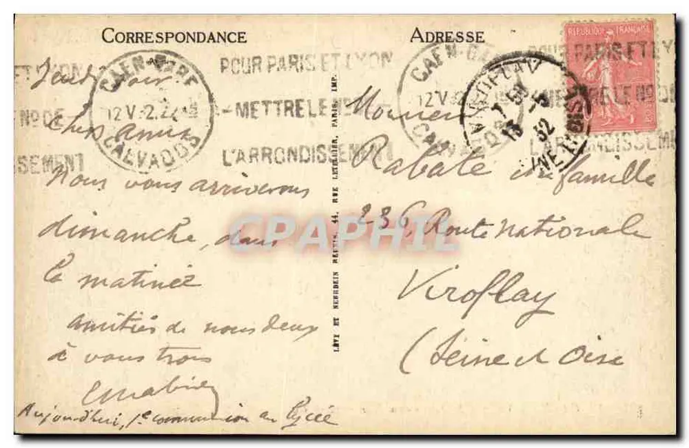 CAEN — Ansicht der Abtei der Männer — LL. — n°61 - Rückseite