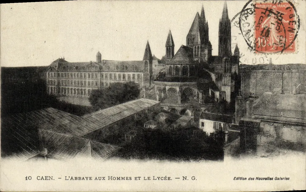 Caen — A Abadia dos Homens e o Liceu — N.G. — Edição das Novas Galerias - Frente