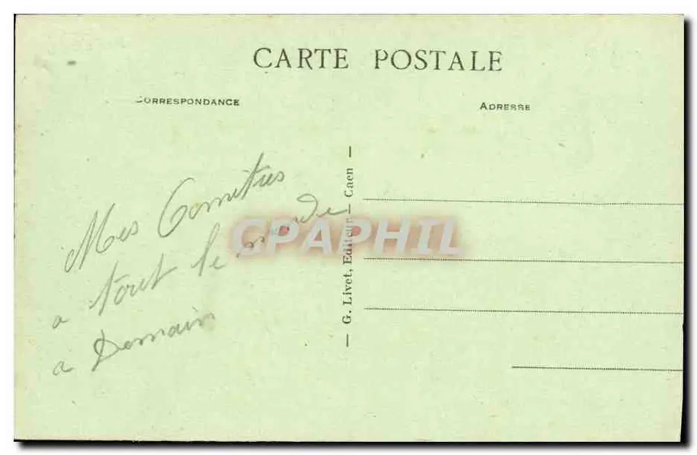 CAEN - A Abside e as torres de St-Etienne — Antiga Abadia dos Homens, fundada por Guilherme o Conquistador, iniciada em 1066 — G. Livet, Caen - Verso