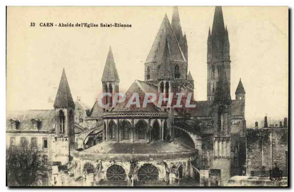 Caen — Abside da Igreja de São Etienne — Editor impr. Place des États-Unis, Caen - Frente
