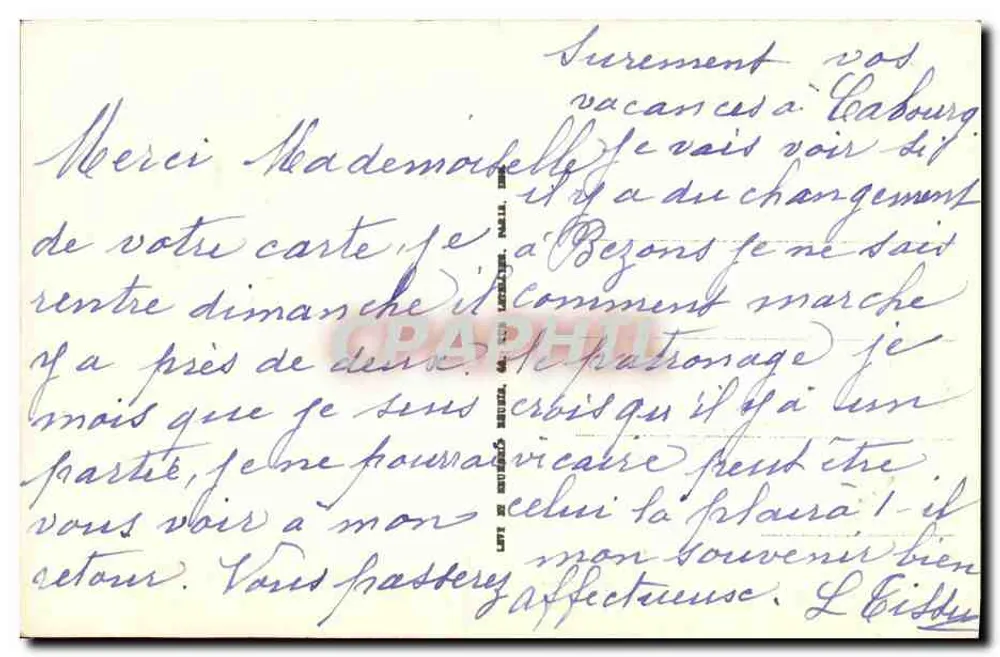 CAEN — A Nef da Igreja de São Gilles (Monumento Classificado) — Edição das Novas Galerias n°27 - Verso