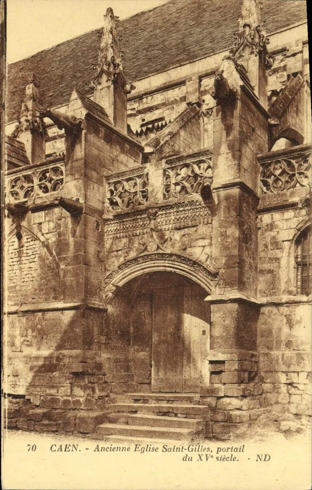 Caen - Alte Kirche Saint-Gilles, Portal des 15. Jahrhunderts - Vorderseite