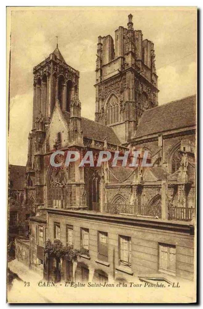 Caen - Kirche Saint-Jean und Schräge Turm - LL - Vorderseite