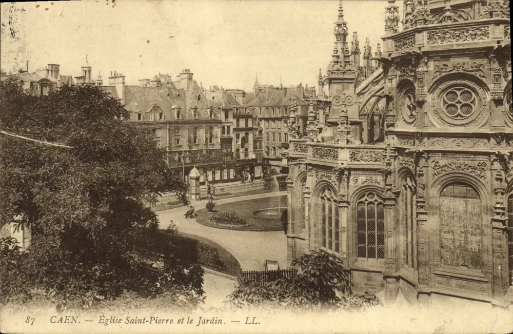 Caen — Kirche Saint-Pierre und der Garten — LL. N° 87 - Vorderseite
