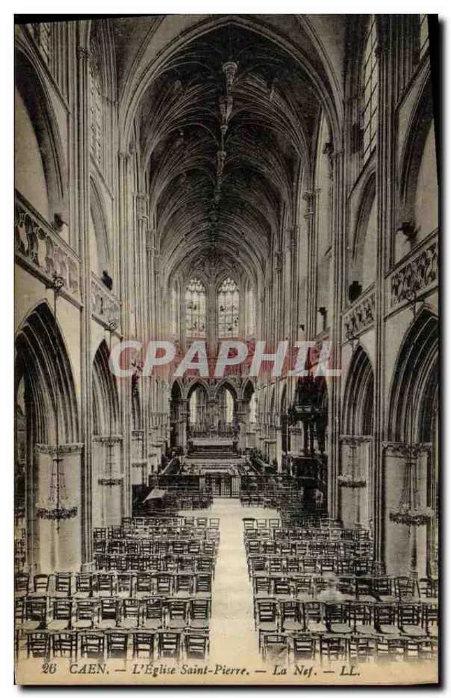 Caen — A Igreja de São Pedro — A Nave — LL. — N° 26 - Frente