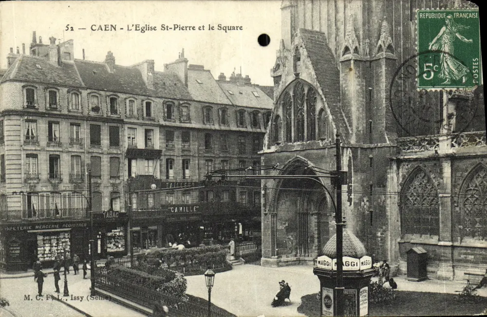 Caen — L'Église Saint-Pierre et le Square — M. C. F. L., Issy (Seine) - Frente
