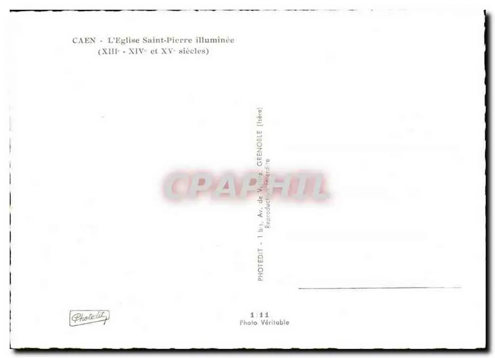 Caen - A Igreja de São Pedro iluminada — XIII, XIV e XV séculos — Photodit - Verso