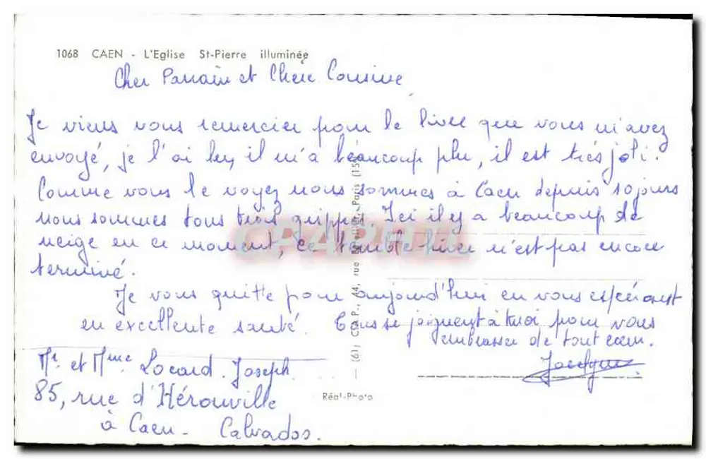 CAEN - A Igreja de São Pedro Iluminada — Réal-Photo, n° 1068 - Verso