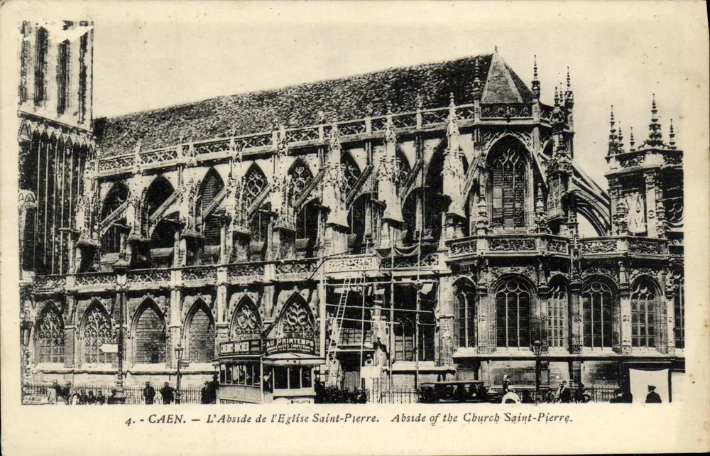 Caen — A Abside da Igreja de São Pedro — Cartas "La Cigogne", Daouville - Frente