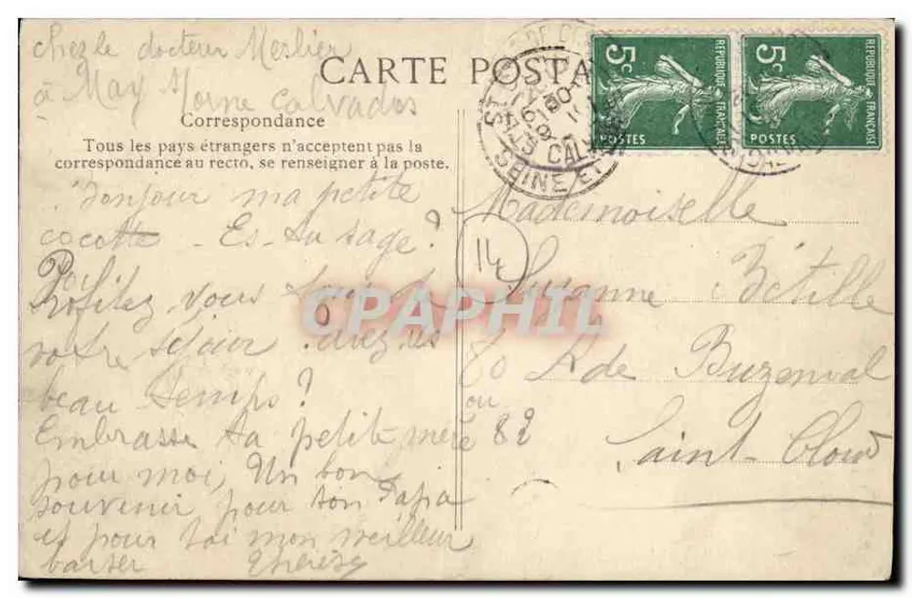 Fresnay-le-Puceux — L'Étang du Parc — Collette, Edit. - Rückseite