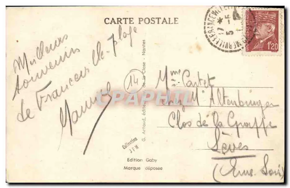 Franceville-Plage (Calvados) — Die Strand — Gaby - Rückseite