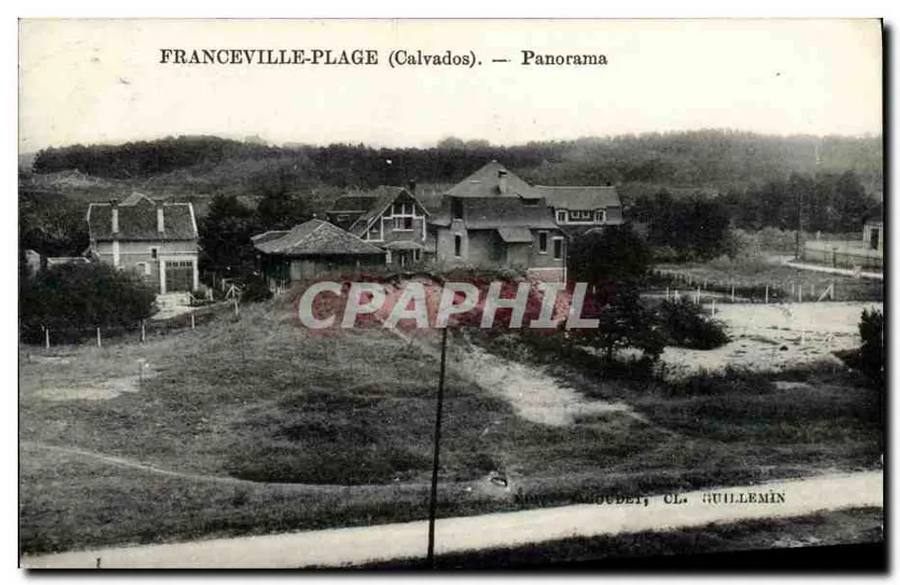 Franceville-Plage (Calvados) — Panorama — Editor: Ed. Mouquet, Cl. Guillemin - Anverso