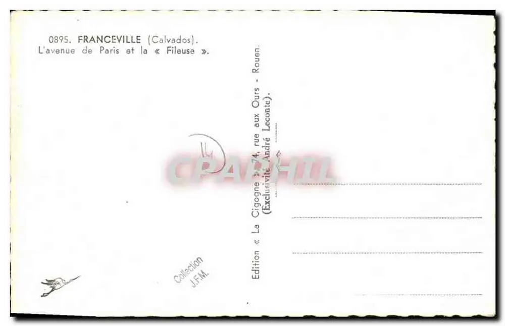 Franceville (Calvados) — Avenue de Paris und die « Fileuse » — Edition La Cigogne - Rückseite