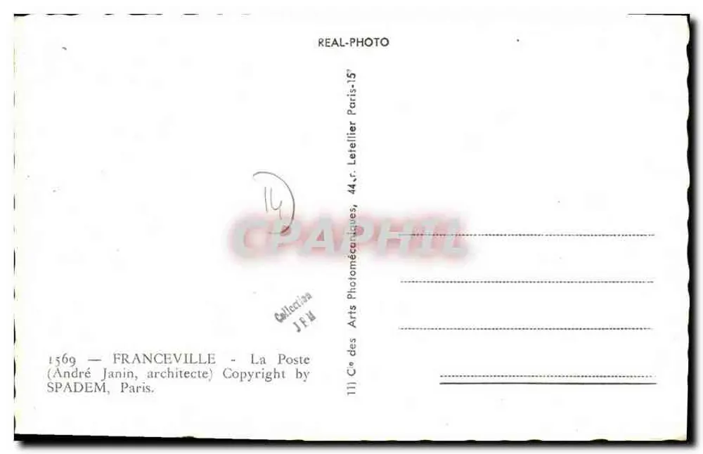 Franceville — La Poste — André Janin, arquiteto - Verso