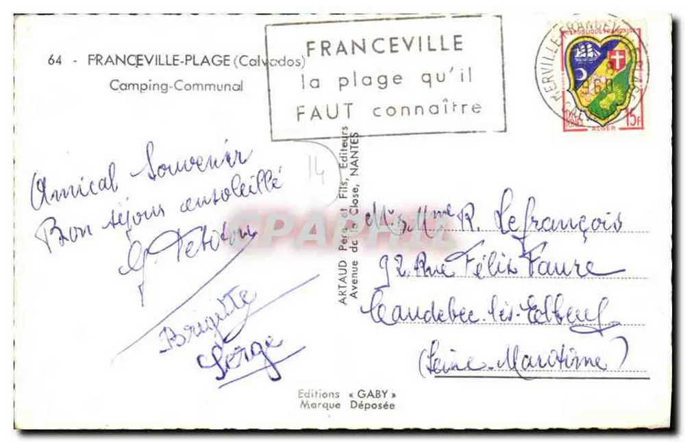Camping Comunal em Franceville-Plage — editor Gaby, n°14 - Verso