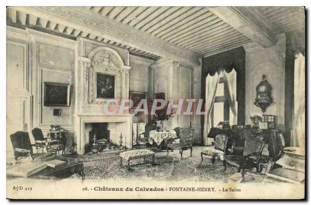 Schlösser des Calvados - FONTAINE-HENRY - Der Salon - Vorderseite