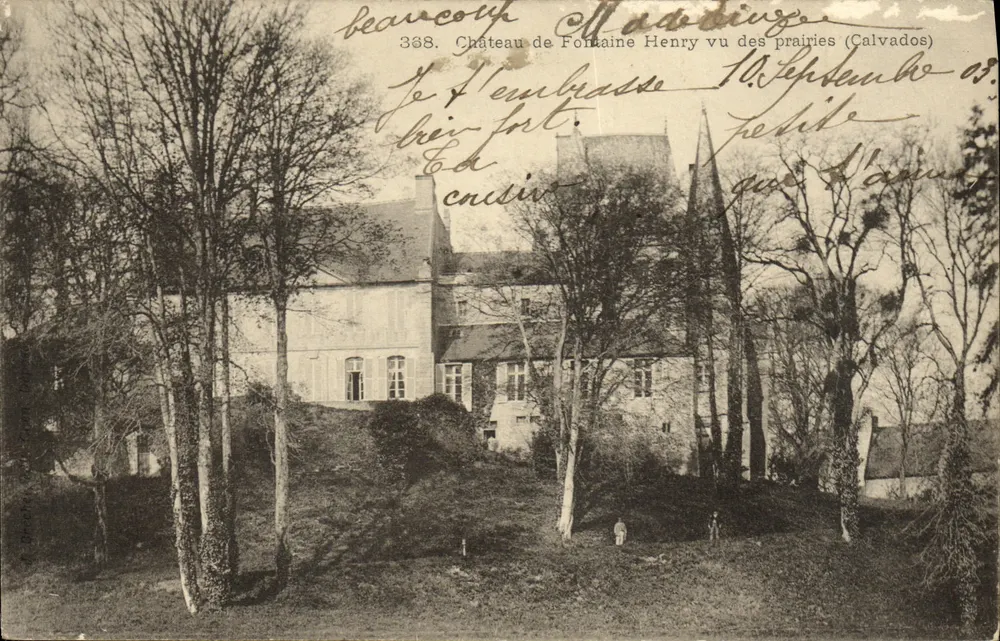 Schloss Fontaine Henry von den Wiesen aus gesehen (Calvados) — Beaurevoir, Nr. 338 - Vorderseite