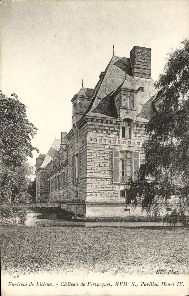 Schloss Fervacques, 17. Jh., Pavillon Henri IV — Umgebung von Lisieux — ND. Fot. - Vorderseite