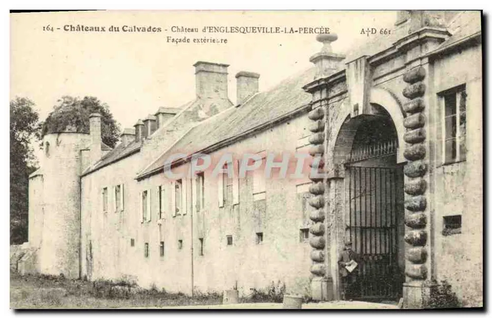 Schloss Englesqueville-la-Percée — Außenfassade — A. Dubourg, Commerces (Calvados) n° 164 - Vorderseite