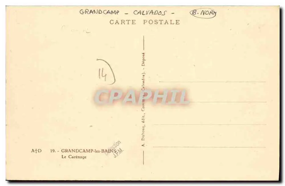 Grandcamp-les-Bains — Le Carénage — A. Dubosq, Verlag, Grandcamp-les-Bains - Rückseite