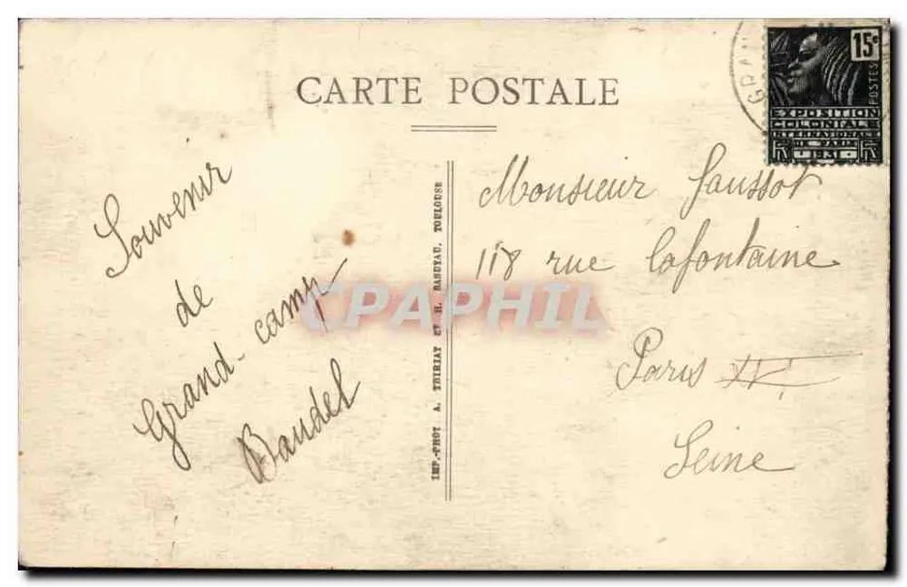Grandcamp-les-Bains — Reparatur der Segelboote — Verlag Caruel, Lebensmittelgeschäft - Rückseite