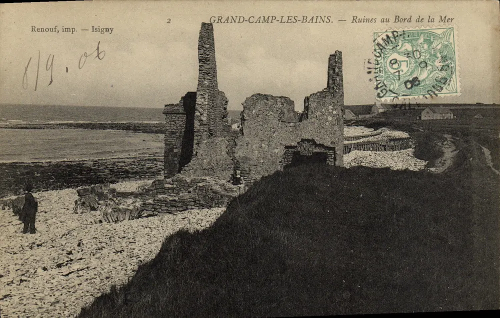 Grand-Camp-les-Bains — Ruinen am Meer — Renouf, imp. — Isigny, n°2 - Vorderseite