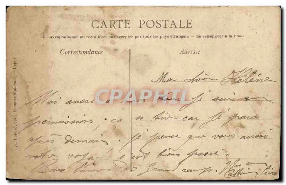 Grandcamp-les-Bains — La Poissonnerie et le Perré — A+F.D. n°4 - Rückseite