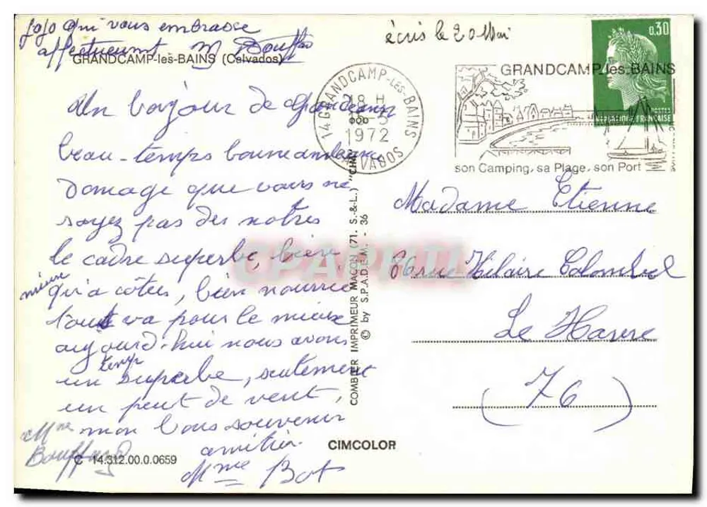 Grandcamp-les-Bains — Familienhaus und Segelschule — UNCMT - Rückseite