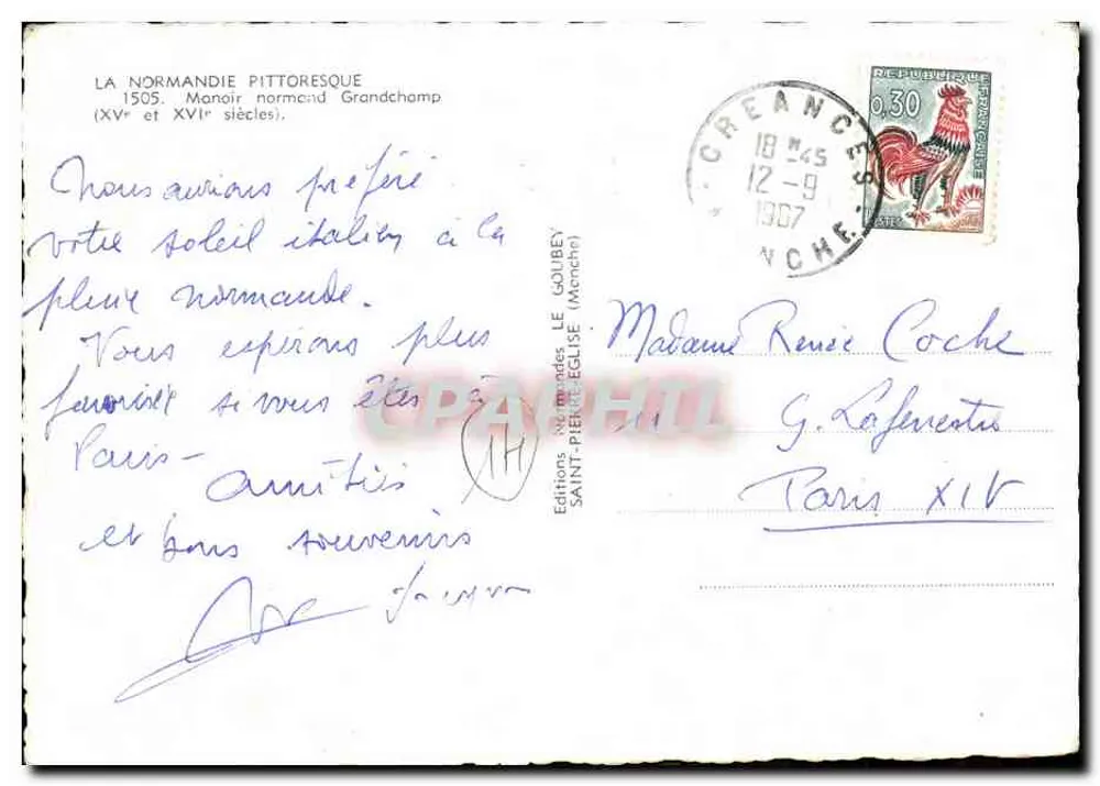 Normannisches Schloss Grandchamp — 15. und 16. Jahrhundert — Edition Saint-Pierre Kirche - Rückseite