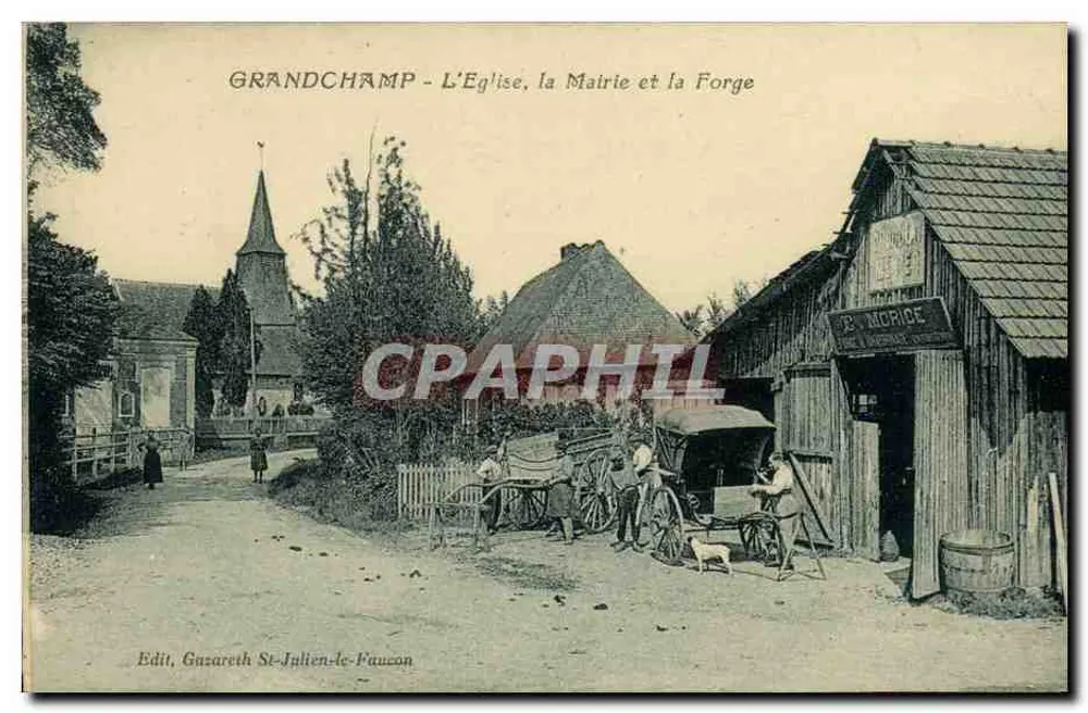 Grandchamp - Die Kirche, das Rathaus und die Schmiede — Verlag Guzareth St-Julien-le-Faucon - Vorderseite