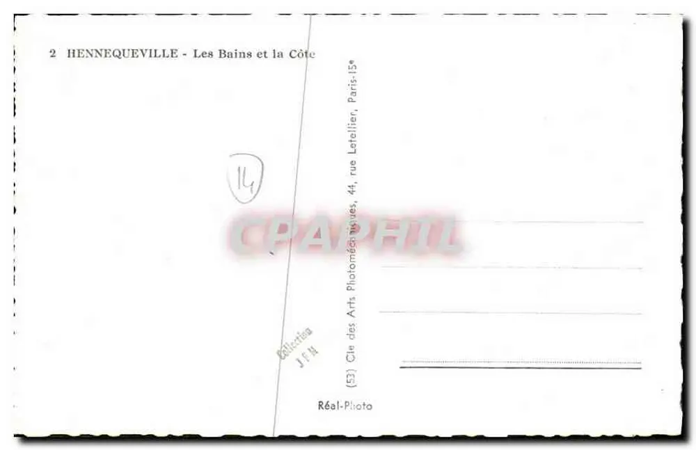 Hennequeville — Bany i wybrzeże — Réal-Photo, Paryż - Rewers