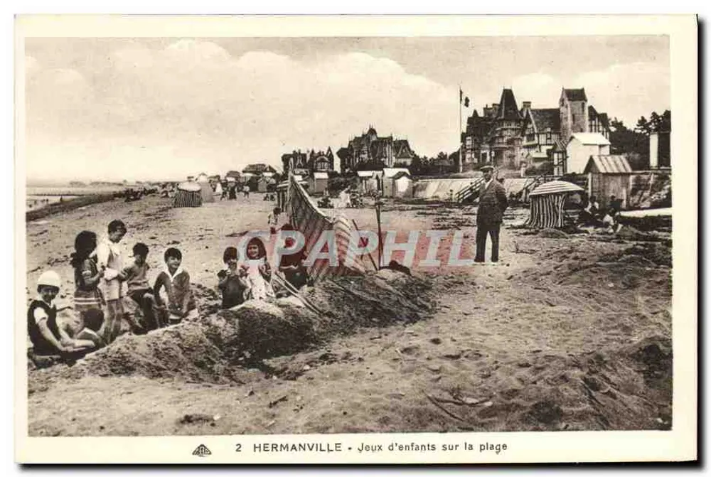 Hermanville - Kinder spielen am Strand — Verlag ABA, Nr. 2 - Vorderseite