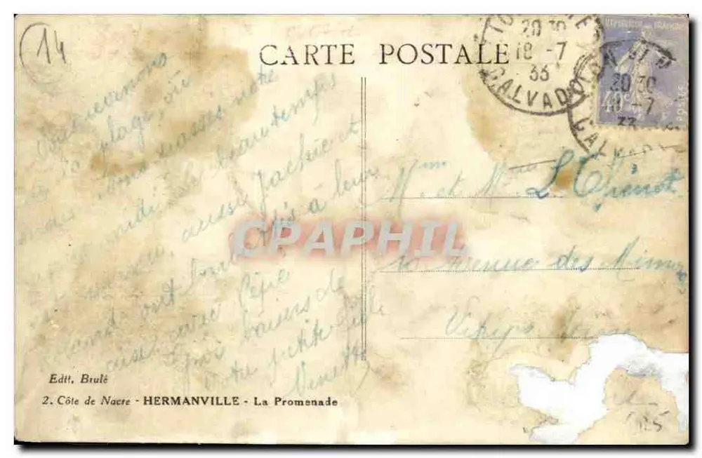 Hermanville - A Promenade — editor Brulé, n°2 - Verso