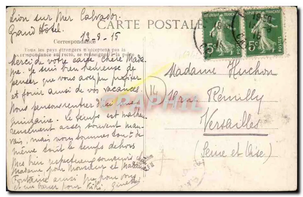 Cerca de Caen - Ermanville - Villa Normanda — n°1174 - Verso