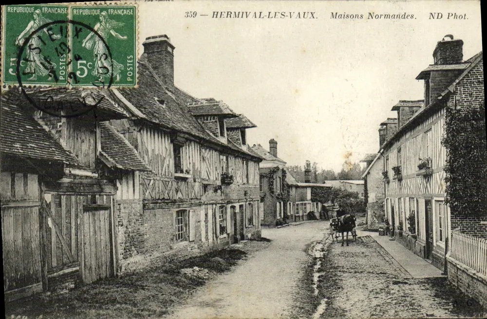 Hermival-Les-Vaux — Casas Normandas — ND Fot. n°359 - Frente