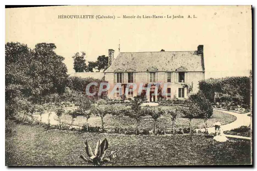 Hérouvillette (Calvados) — Schloss Lieu-Haras - Garten A. L. - Vorderseite