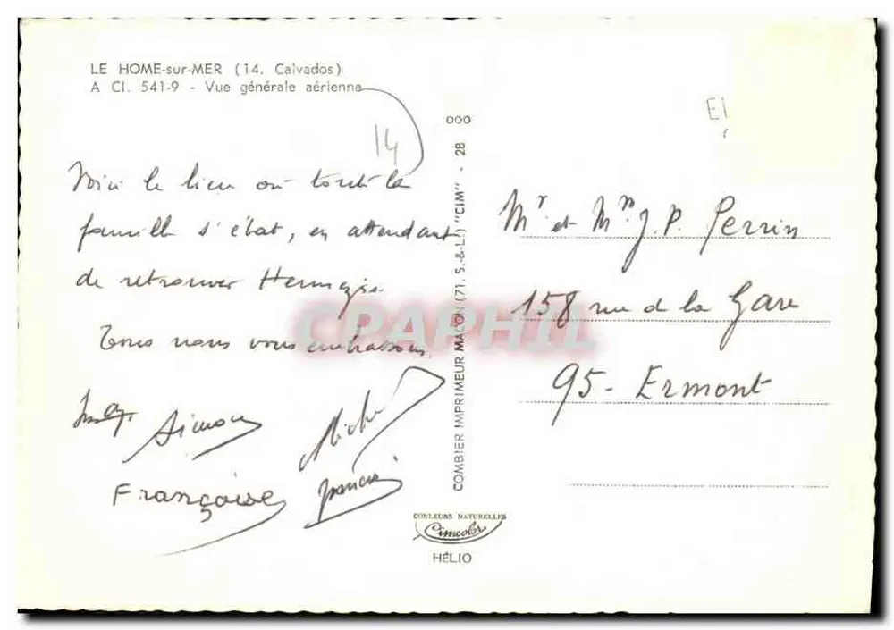 Le Homme-sur-Mer — vista geral aérea — Combier Imprimeur Maton - Verso